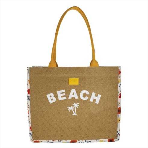 BORSA MARE L BEACH PAPAVERI CAMOMILLA MILANO