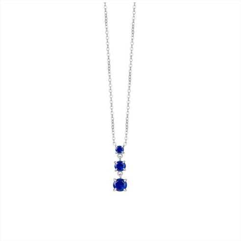COLLANA DONNA IN ACCIAIO CON ZIRCONI BLU LUCA BARRA