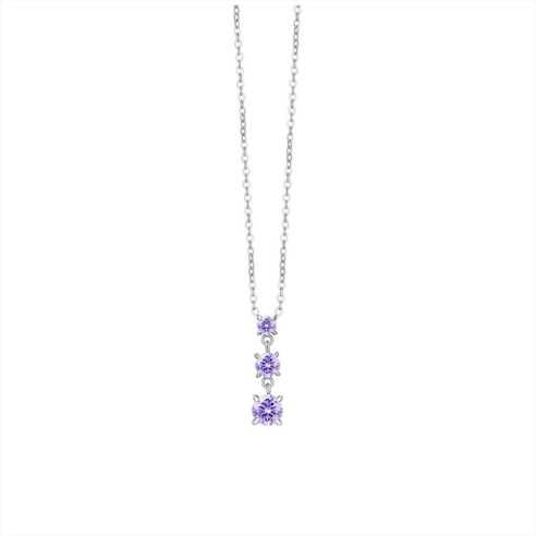 COLLANA DONNA IN ACCIAIO CON ZIRCONI VIOLA LUCA BARRA