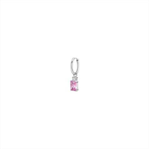 MONO ORECCHINI DONNA IN ACCIAIO CON ZIRCONI ROSA LUCA BARRA