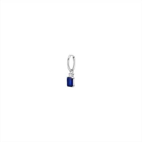 MONO ORECCHINI DONNA IN ACCIAIO CON ZIRCONI BLU LUCA BARRA