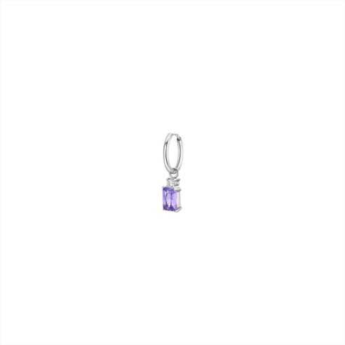 MONO ORECCHINI DONNA IN ACCIAIO CON ZIRCONI VIOLA LUCA BARRA