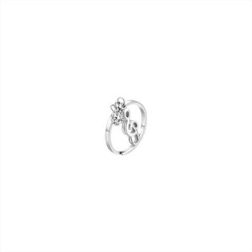 ANELLO DONNA IN ACCIAIO CON NOTA MUSICALE E ZIRCONE BIANCO LUCA BARRA