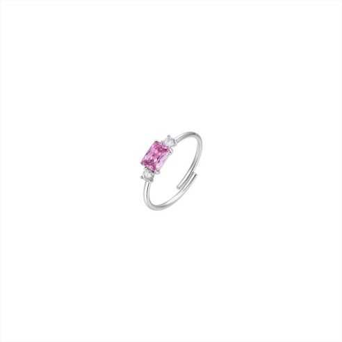 ANELLO DONNA IN ACCIAIO CON ZIRCONI ROSA E BIANCHI LUCA BARRA