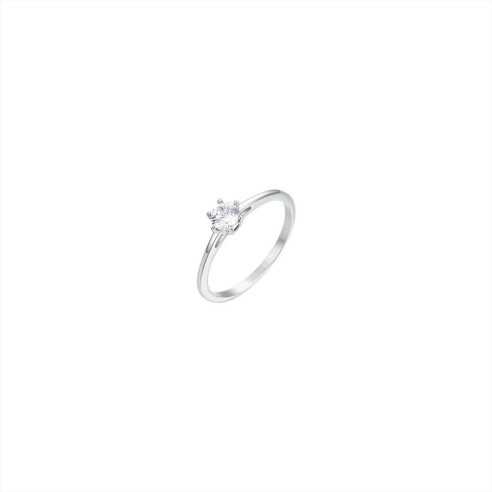 ANELLO DONNA IN ACCIAIO MIS.20 SOLITARIO LUCA BARRA
