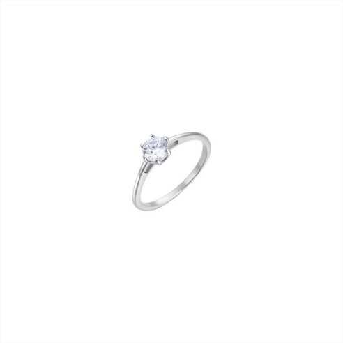 ANELLO DONNA IN ACCIAIO MIS.16 SOLITARIO LUCA BARRA