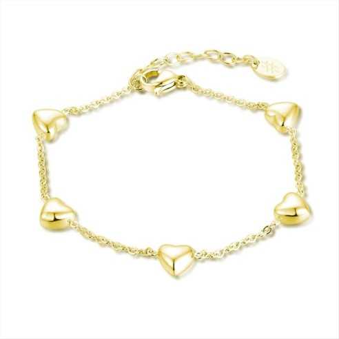 BRACCIALE 5 CUORI GRANDI PVD ORO BRAND