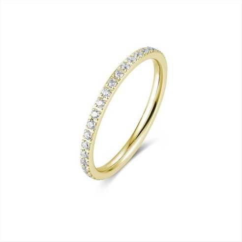 ANELLO FEDINA CON CRISTALLI IN ACCIAIO PVD ORO BRAND 