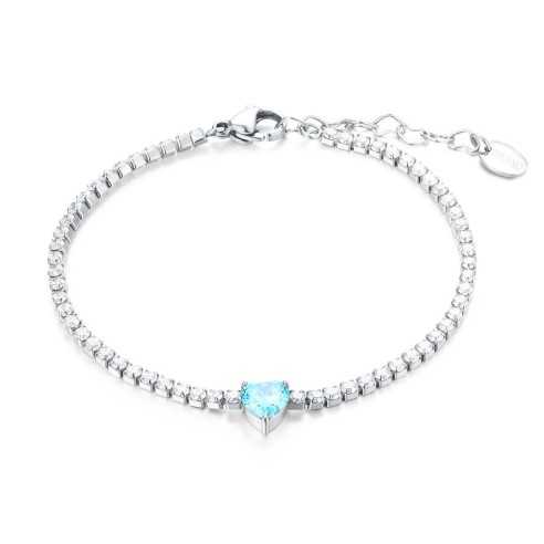 BRACCIALE TENNIS CON CRISTALLO A CUORE BRAND