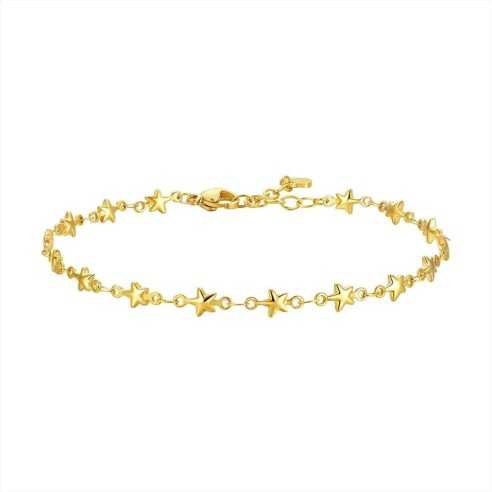 CAVIGLIERA DONNA IN ACCIAIO IP GOLD CON STELLE LUCA BARRA