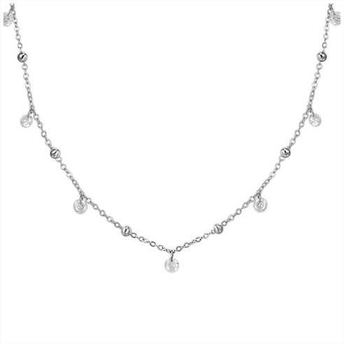 COLLANA DONNA IN ACCIAIO CON ZIRCONI BIANCHI LUCA BARRA