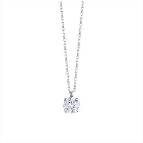 COLLANA DONNA IN ACCIAIO CON CRISTALLO GRANDE BIANCO LUCA BARRA