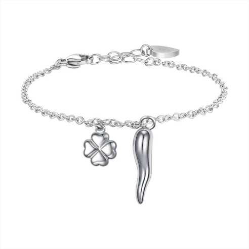 BRACCIALE IN ACCIAIO CON CORNO LUCA BARRA