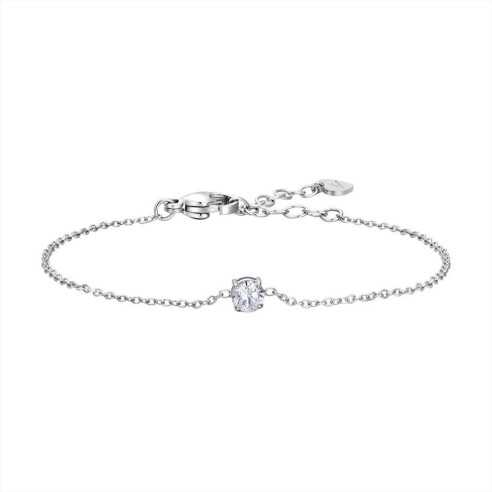 BRACCIALE DONNA IN ACCIAIO CON ZIRCONI BIANCHI LUCA BARRA