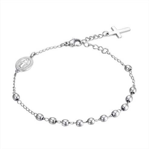 BRACCIALE UOMO ROSARIO IN ACCIAIO LUCA BARRA 