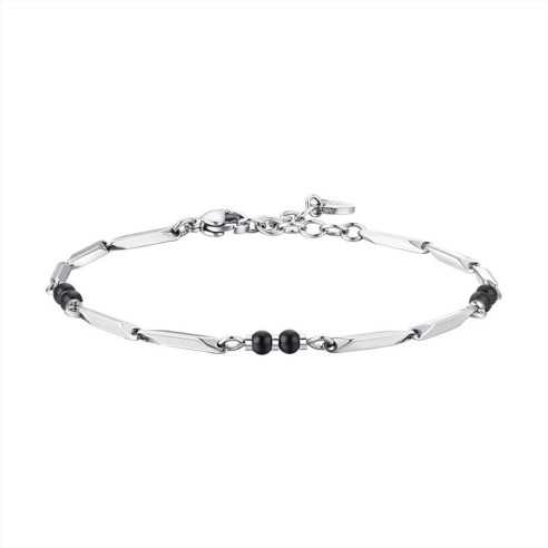 BRACCIALE UOMO IN ACCIAIO CON PIETRE AGATA LUCA BARRA 