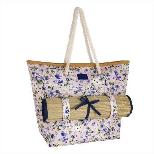 BORSA MARE L + STUOIA FIORI LILLA CAMOMILLA MILANO