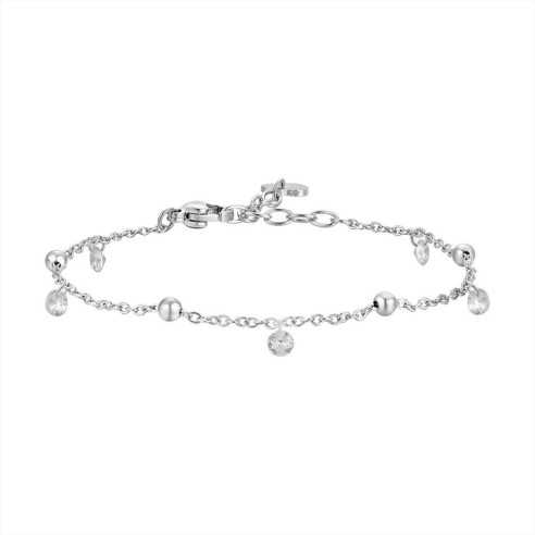 BRACCIALE DONNA IN ACCIAIO CON ZIRCONI BIANCHI LUCA BARRA