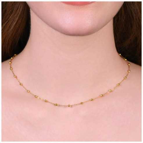  COLLANA DONNA IN ACCIAIO IP GOLD CON SFERE LUCA BARRA