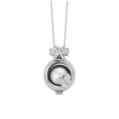 COLLANA CHIAMA ANGELI IN ACCIAIO CON FIOCCO LUCA BARRA