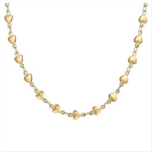COLLANA DONNA IN ACCIAIO IP GOLD CON CUORI LUCA BARRA