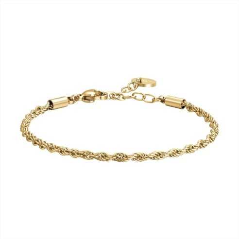 BRACCIALE DONNA IN ACCIAIO IP GOLD CON INTRECCIO LUCA BARRA