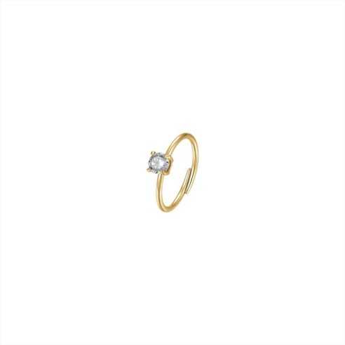 ANELLO DONNA IN ACCIAIO E IP GOLD CON CRISTALLO BIANCO LUCA BARRA