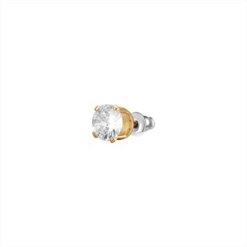 MONO ORECCHINO DONNA IN ACCIAIO IP GOLD CON ZIRCONE BIANCO LUCA BARRA