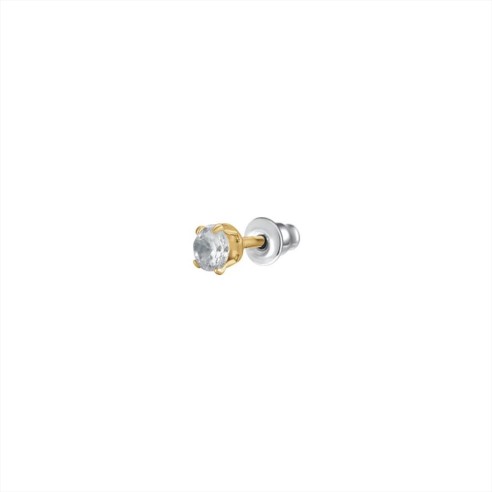 MONO ORECCHINO DONNA IN ACCIAIO IP GOLD CON ZIRCONE BIANCO LUCA BARRA